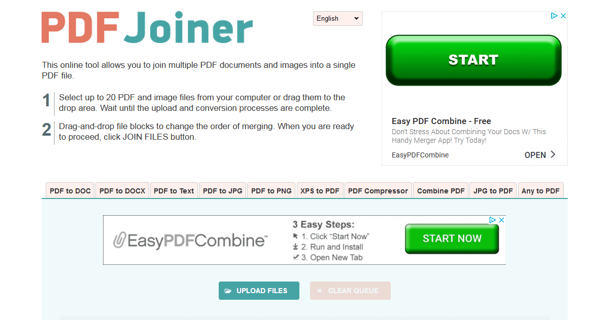 PDF összefűzés online - PDF Joiner