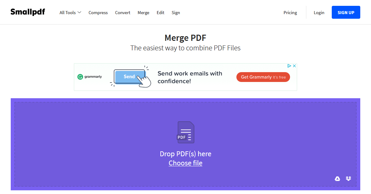 PDF összefűzés online - SmallPDF